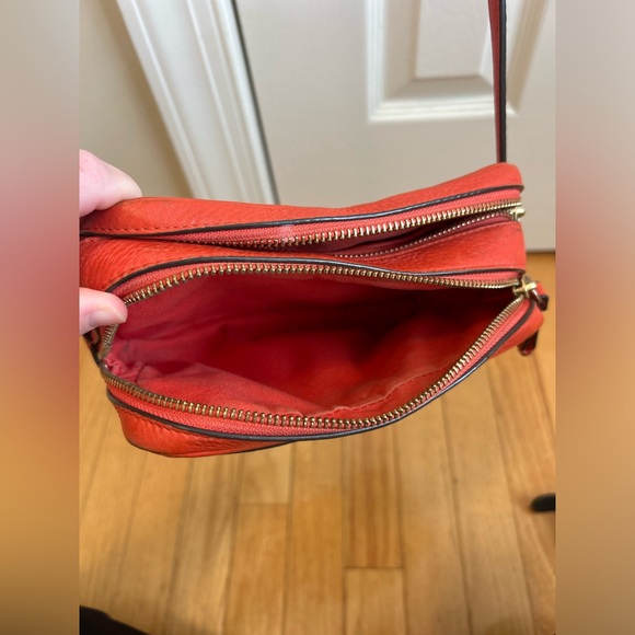 Tory Burch Leather Logo Shoulder/crossbody purse  color: Orange - Picture 5 of 9